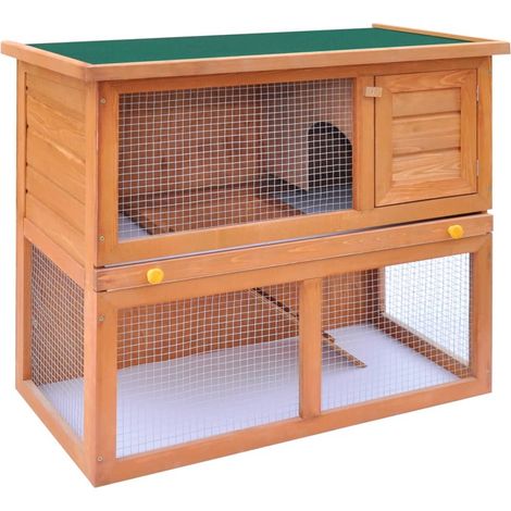 INLIFE Clapier d'extérieur Enclos pour petits animaux 1 porte Bois (1/5)