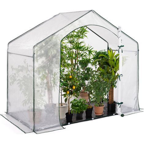 Idmarket – Serre d'hivernage 200 x 80 x 160 cm – Bâche PE 130 gr/m² – Accès facile avec ouverture centrale – Pour balcon et terrasse