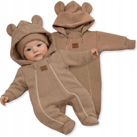 Baby-Overall 86 ZWEI Reißverschlüsse zweilagig Übergangs-Cappuccino (1/5)