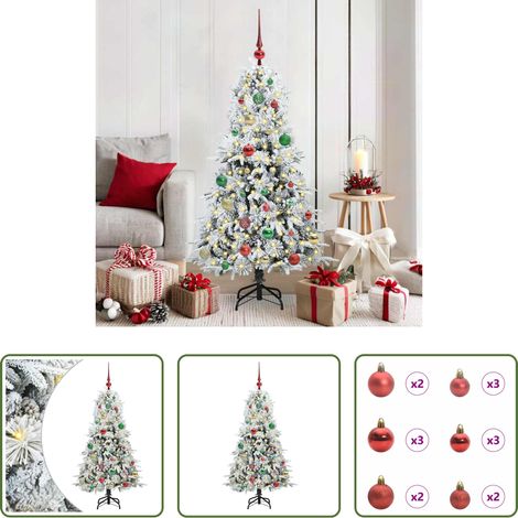 Künstlicher Baum -  Künstlicher klappbarer Weihnachtsbaum Weiß 150 cm PE und PVC