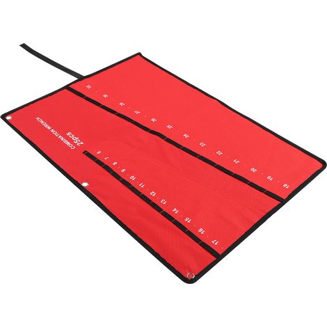 Mehrfach aufrollbare Werkzeugaufbewahrungstasche mit Schraubenschlüsselhalter, Zangenhalter, Canvas-Organizer (25 Taschen) (1/5)