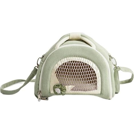 Sac de transport respirant pour cochon d'Inde, sac de voyage pour lapin, hérisson, gerbille et petit animal (vert) (1/5)
