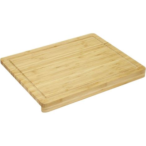 Planche à découper sur plan de travail - Avec rigole - 45 x 35 x 3,5 cm - Bambou,Marron (1/5)
