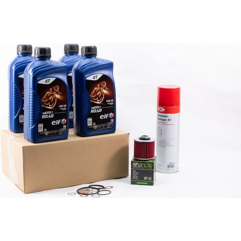 Kit Entretien Vidange Standard pour APRILIA PEGASO 650 de 2005 à 2010 - ELF MOTO 4 ROAD 15w50 4L