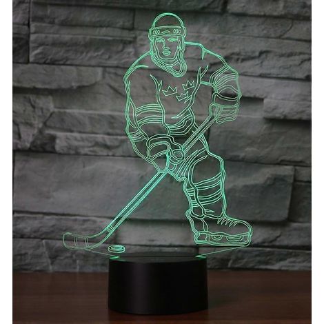 Lampe de table LED 3D tactile à 7 couleurs, effet hockey sur glace, veilleuse illusion d'optique, cadeau idéal pour boutique, bar ou chambre. (1/5)