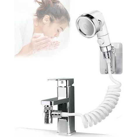 Waschbecken-Duschset, Multifunktionsdusche, Handbrause, Wasserhahn-Sieb zur Reinigung von Waschbecken oder Spülbecken (1/4)