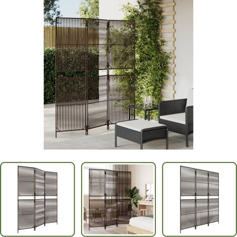 Poly Rattan - Paravent 3-tlg. Braun Poly Rattan (1/5)