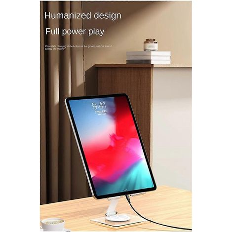 Support de tablette pliable et réglable pour bureau, support de tablette en acrylique transparent blanc (1/5)