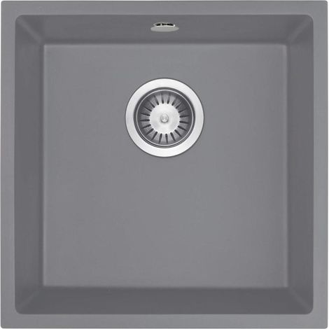 deante Corda fregadero de granito 1 seno bajo encimera gris metálico