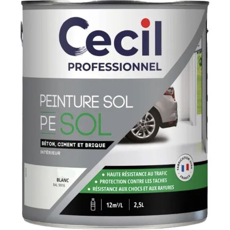 Peinture sol Glycéro Cécil Professionnel PE SOL Blanc Satin 2,5 L