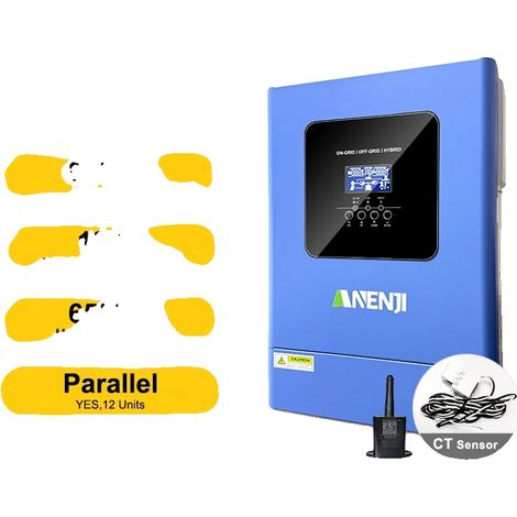 Inversor solar híbrido, onda sinusoidal pura, ahorro en costes energéticos, suministro eléctrico de respaldo durante cortes de luz, ANJ-6200-48PL-WIFI, 220-240V, 48V (1/5)