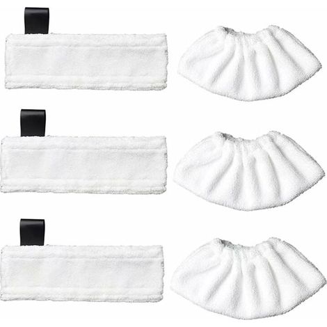 Set mit 3 Ersatz-Mikrofasertüchern und 3 Mikrofasertüchern für Kärcher Easy Fix SC1/SC2/SC3/SC4/SC5/SV7, Tuchzubehör für Kärcher Easy Fix