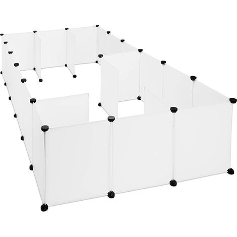 Recinto per piccoli animali in plastica conigli 24 pannelli bianco 130000968