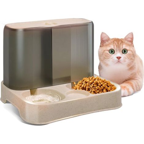 Comida para gatos 2 en 1 – Con bebedero extraíble, para gatos, perros y gatitos. (1/5)