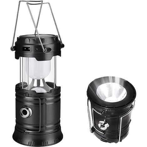 Lanterna solare, lanterna da campeggio, luce per tenda con interfaccia USB, lanterna da giardino/cortile, torcia ricaricabile impermeabile, supporta la ricarica del telefono cellulare (1/5)