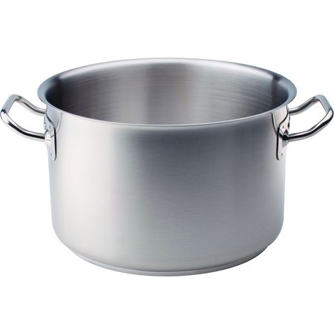 Pentole Agnelli COIX3104E18, Casseruola Alta in Acciaio con 2 Maniglie in Acciaio, Acciaio Inox 18/10, Diametro 18 cm
