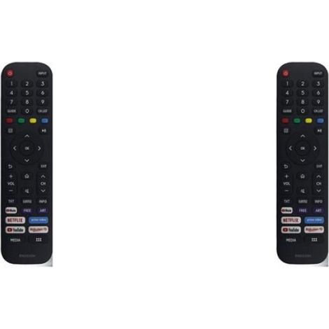 2x Télécommande, IR, Plastique, Noir, 18x5x2cm, Pour VU 4K UHD Smart TV (1/5)