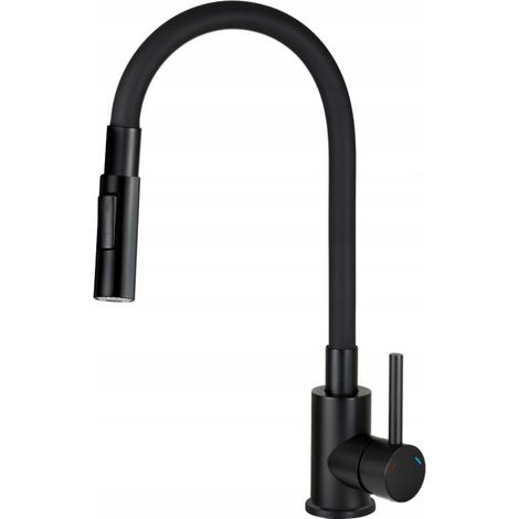 Neo Luno grifo de cocina negro con ducha flexible (1/5)