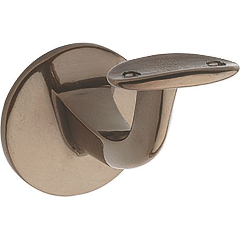 Handlaufträger mit gewölbter Auflage, Wandabstand 65mm, Messing patiniert (1/2)