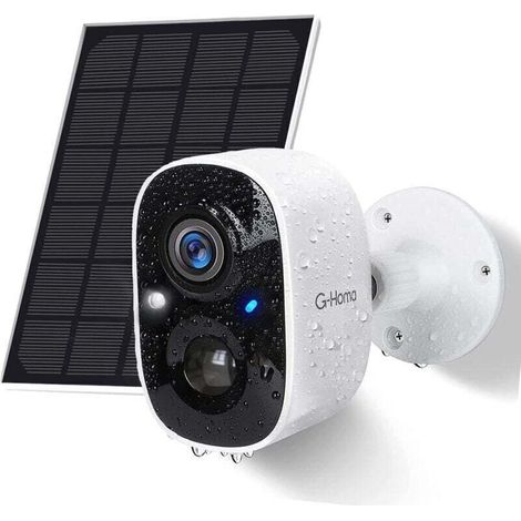 WiFi wireless surveillance camera for exteriors with battery, 1080P IP camera for interiors with color night vision, two-way audio, PIR motion detection, siren, AI detection, IP65