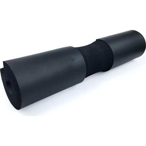 Coussinet de barre d'haltères pour squats, fentes et hip thrusts - Protection pour la nuque et les épaules - Compatible avec les barres standard et olympiques, noir (1/4)