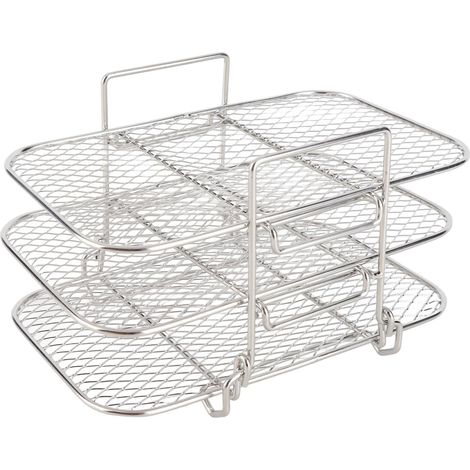Support de friteuse à air double, supports de déshydrateur multicouches en acier inoxydable 304, supports de support de friteuse à air double, accessoires de friteuse à (1/5)