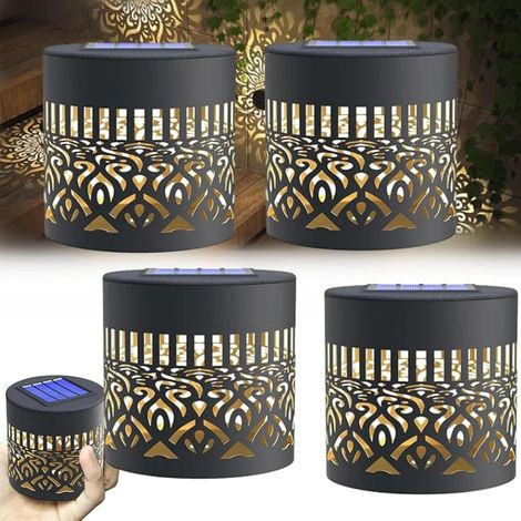 Lampes solaires décoratives mandala, lampes solaires mandala d'extérieur, appliques murales/de terrasse à énergie solaire en métal, style bohème, étanches (1pc)
