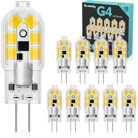 Ampoule LED G4 2W Blanc Froid 6000K Culot Bi-pin 12V AC/DC Éclairage Stable Sans Scintillement pour Lustre et Cuisine Lot de 10 (1/5)