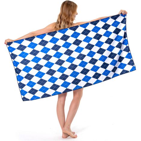 Serviette de plage en microfibre, absorbante et à séchage rapide, idéale pour le camping, les voyages, la natation, le sport et la plage. (1/5)