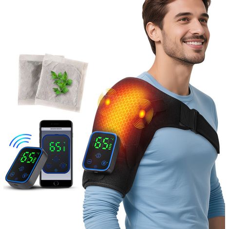 Épaulière Chauffante Avec Vibration,massage epaule Bandoulière électrique réglable,épaulière Pour support d'épaule,épaulière Pour Homme ou Femme,Bandage d'épaule Pour épaule Gauche/droite