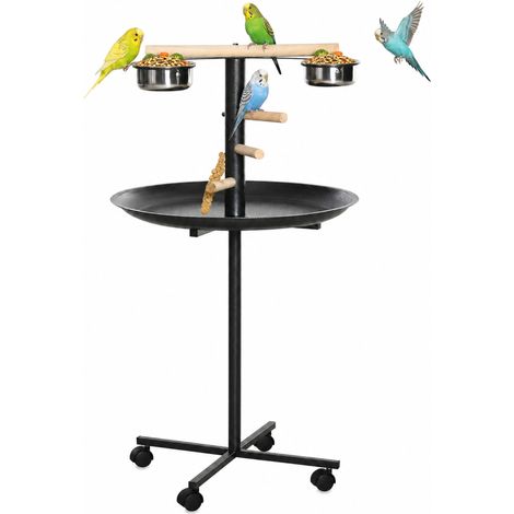 Cage de transport oiseau, Conçue avec un cadre en métal robuste pour une stabilité, dim. 60L x 60l x 111H cm, gris acier (1/5)
