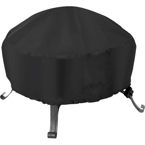 Funda protectora impermeable para brasero redondo - Protección UV - Negra - Para uso exterior (1/4)