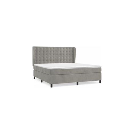 Sommier à lattes de lit et matelas Gris clair 180x200 Velours (1/5)