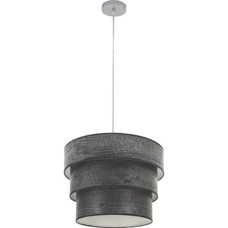 Colgante Triple Smile 1xe27 Cromo/Madera Negra Regx40x40 Cm (1/4)