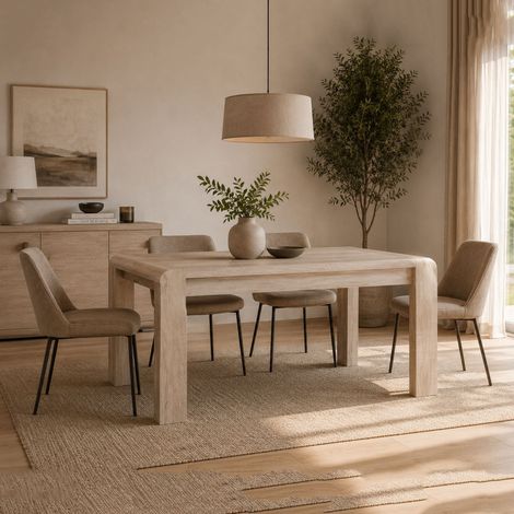 Tavolo Allungabile Kasano, 8 Posti, Allungabile, Angoli Arrotondati, 115x80x76h cm Marrone Rovere (1/3)