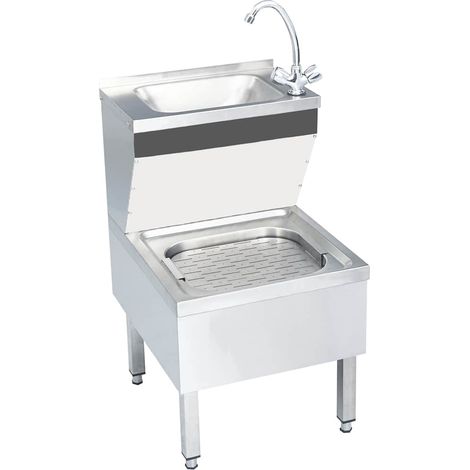 Lavabo commercial de lavage des mains avec robinet Inox (1/5)