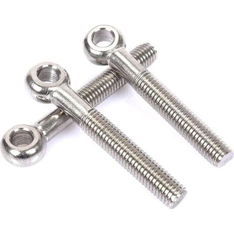 Eye Bolts, 304 Stainless Steel Welded Closed Eye Rings, M6×35mm Shank Eye Screws, 4 pcs (1/4)