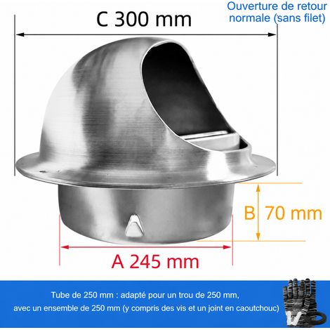 Clapet anti-retour mural en acier inoxydable 201 diamètre 250 mm pour hotte 201 φ250mm 1 kg – Livraison gratuite