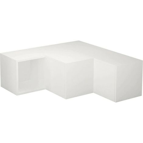 Dmora - Fernsehschrank Alya, Ständer für Wohnzimmerfernseher, Niedriges Wohnzimmer-Sideboard, TV-Ständerbasis, 90x92h32 cm, Weiß, mit verstärkter Verpackung (1/4)