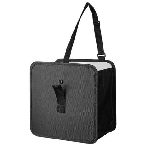 Pair Poubelle auto rigide noire, sac poubelle entre-sièges anti-fuites, structure PE stable et grande capacité