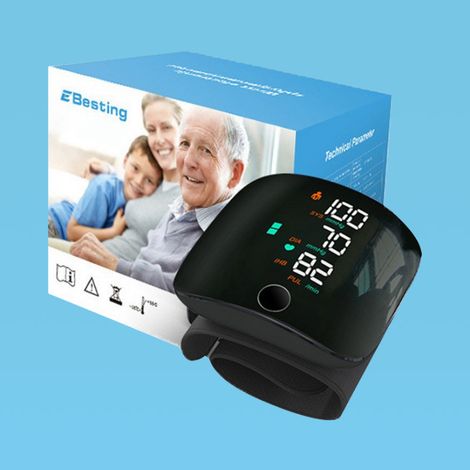 Oberarm-Blutdruckmessgerät mit Speicher für zwei Benutzer sowie Funktionen zur Arrhythmie-Erkennung und Risikowarnung Einzelverpackung.