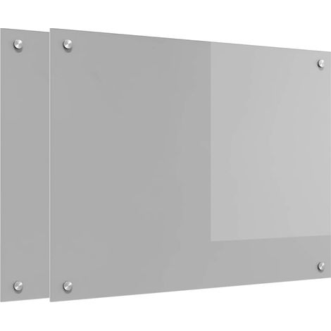 Schienale da cucina 2 pcs Grigio chiaro 80 x 60 cm vidaXL