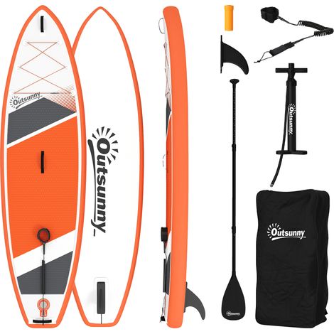 Sup gonflable avec siège, 320 x 82 x 15 cm, plastique et EVA, pagaie et accessoires, orange