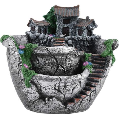 1 Pot de fleurs en résine, design champêtre, résistant à la corrosion, pour succulentes, cactus, décoration maison et bureau (1/5)