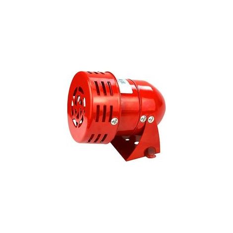 Sirène alarme extérieure 220V, 120 dB, rouge, moteur conduit – (1/4)