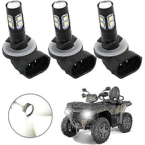 Lot de 3 ampoules LED haute puissance pour phares de quad Polaris Sportsman, 150 W, 3 600 lm, blanc 6 000 K (1/4)