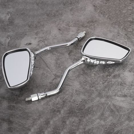 2 Stück Motorrad-Rückspiegel im Skelett-Handklauen-Design, Seitenspiegel für Motorräder, galvanisiert (1/5)