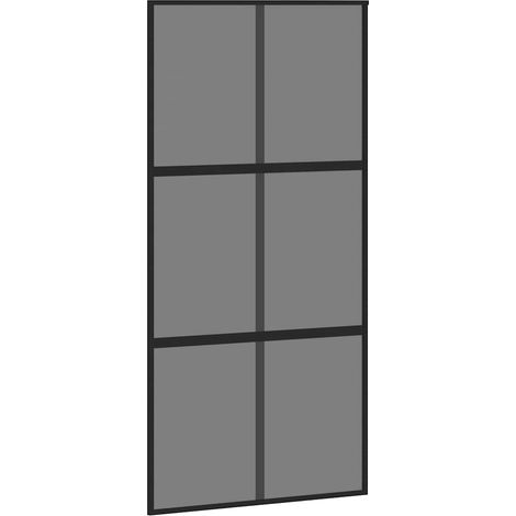 Maison Exclusive - Schiebetür Schwarz 102,5x205 cm Hartglas und A