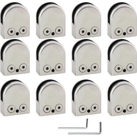 Pince à Verre Porte-Verre En Acier Inoxydable 304 Support de Serrage Clamp Clip Plat Main Courante Fenêtre Balustrade Réglable Escalier Salle de Bains (1/5)