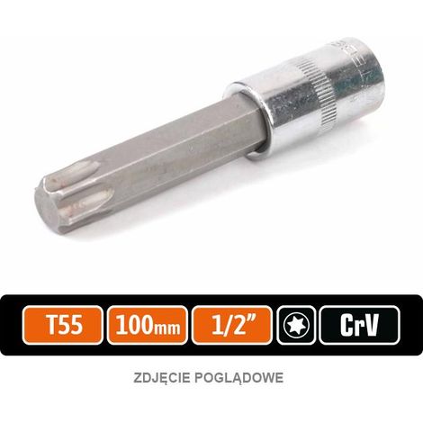 Llave de tubo de 1/2" con punta Torx de 100 mm/T55/Tex (1/2)